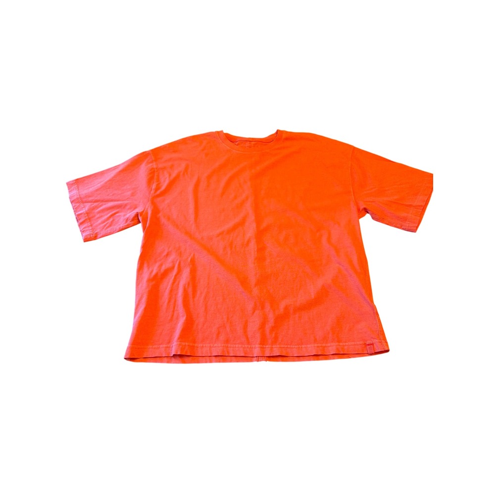 We The Free T-Shirt Orange Oversized Crew Neck Exposed Back Seam Tee